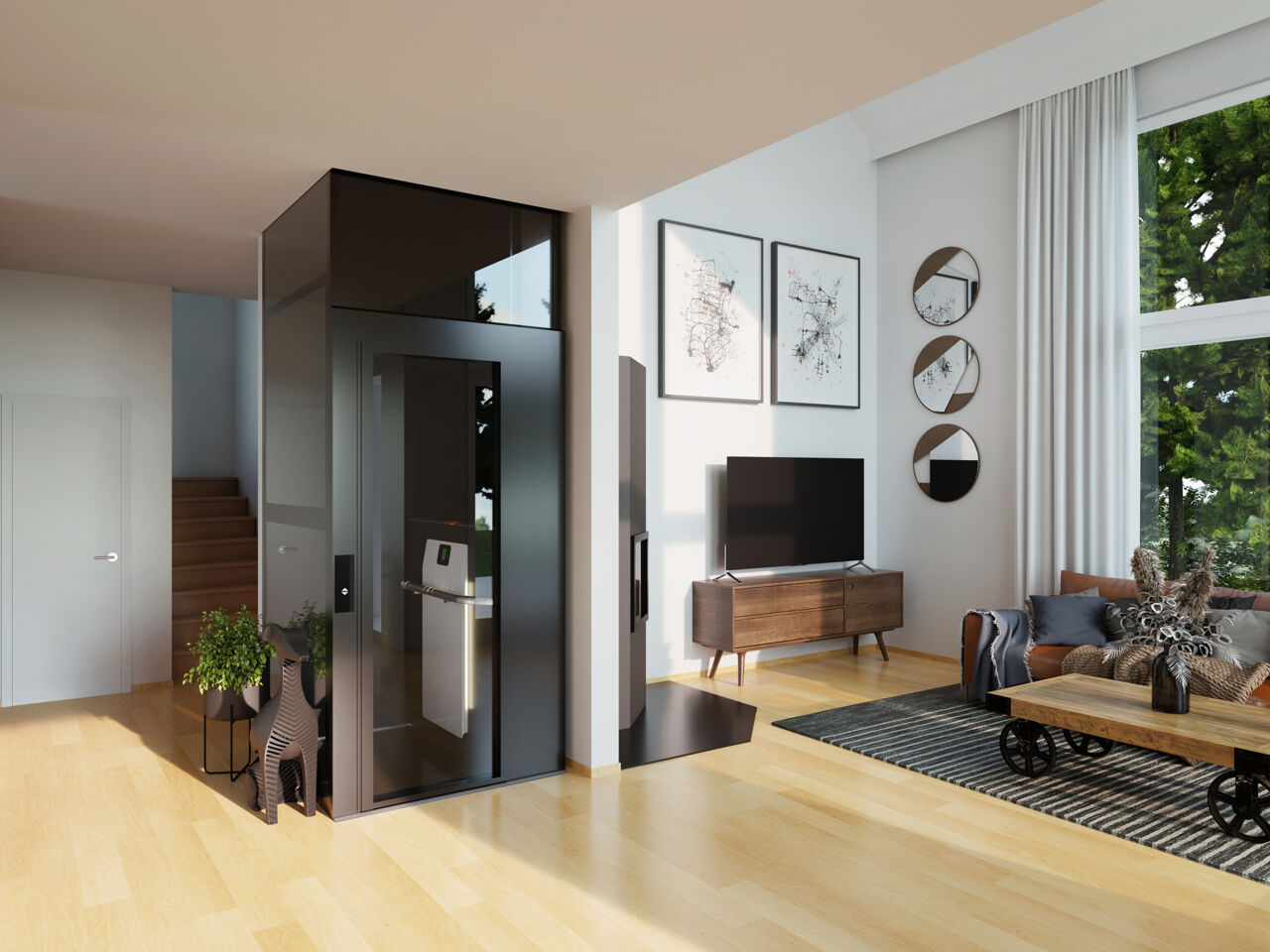 lift neubau eigenheim cibes air Homelift Cibes Air in neu gebautem Privathaus